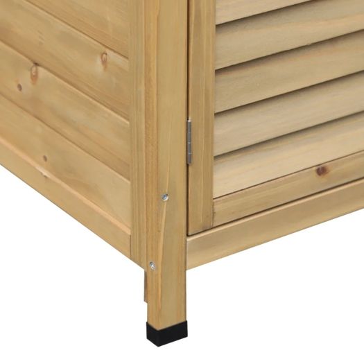 Garden Shed Wooden Garden Storage Shed 2 Door Unit Solid Fir Wood Garage Tool Organisation Cabinet 87L x 46.5W x 96.5Hcm
