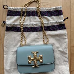 Tory Burch Handbag Leather Plain, Eggshell Blue (Good Condition)