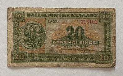 Greece 20 Drachma 1940 Banknote