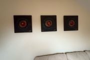 3 x Brown, Gold and Red paintings as new