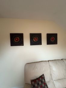 3 x Brown, Gold and Red paintings as new