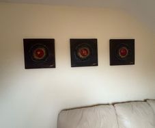 3 x Brown, Gold and Red paintings as new