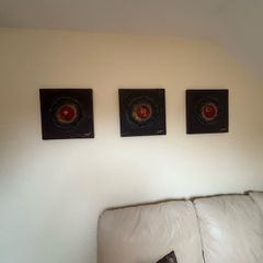 3 x Brown, Gold and Red paintings as new