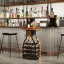 Wine Rack Freestanding Floor,Wine Storage 15 Bottles Bottle Rack with Glass Holders, Mini Bar Wine Cabinet with Storage Drawer Image 5