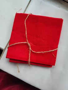 Linen sewing fabric   red