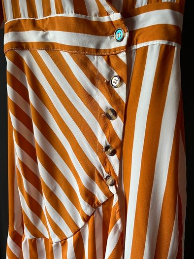 TOPSHOP striped yellow ochre maxi dress Size M/10