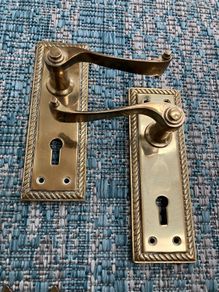 Brass door handle pairs