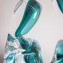 Murano Turquoise and Clear Glass Vase "The Lovers" Image 6