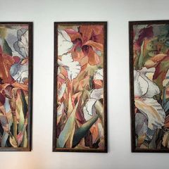 3 piece Iris Flowers French gobelin tapestry wall art