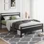4ft6 Double Bed Frames with Wooden Headboard Image 6
