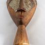 African Tribal Style Wood Masks, Set of 2, One with Metal Inlay Image 8