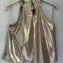 Zara gold metallic sleeveless top Sz 9 EUC Image 3