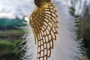 Memorial "I will hold You in My Heart Till I Hold You in Heaven " Angel Wing Freepost Hand Crafted
