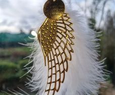 Memorial "I will hold You in My Heart Till I Hold You in Heaven " Angel Wing Freepost Hand Crafted