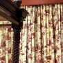 3 Pairs of French Toile de Jouy curtains - Gold & Brick Colour Image 2