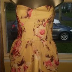Rare floral sleeveless peplum stunning dress size UK12 EU40 Postage included