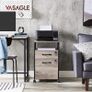 Roll container, filing cabinet, office cabinet with drawers, universal castors, open compartment, steel frame, industrial design, greige black Image 2