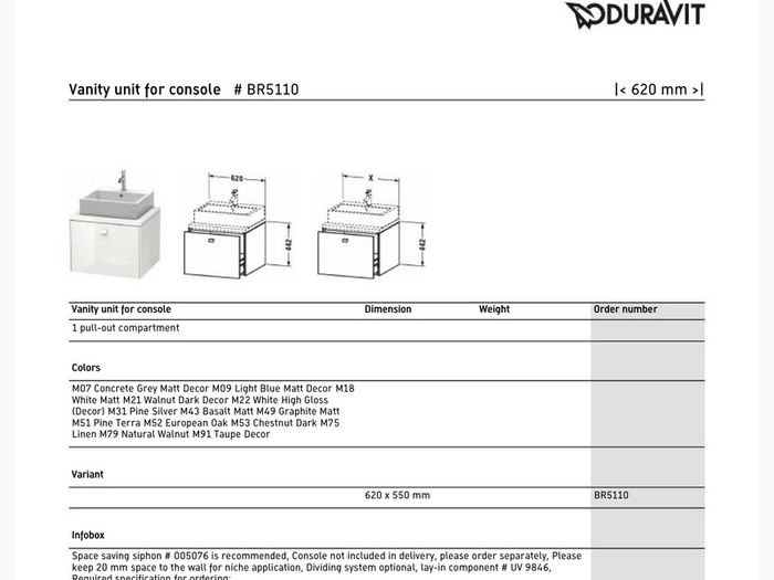 Duravit bathroom console rrp1400
