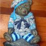 Vintage 12" Cast Iron Sailor Bear Doorstop Image 7