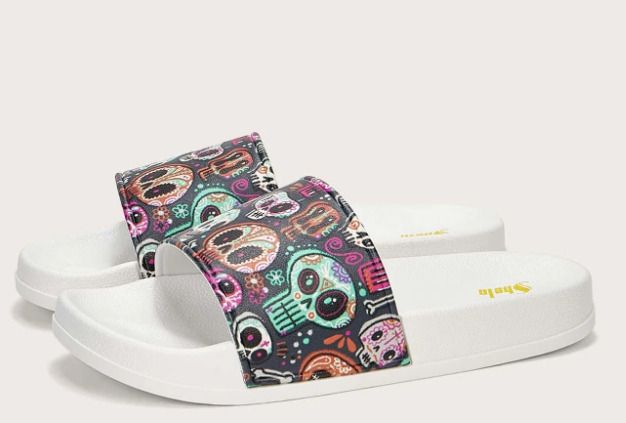 New Skull Pattern Single Band Slides