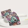 New Skull Pattern Single Band Slides Image 3