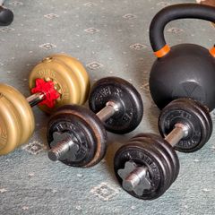 Home Gym Weights Bundle  28KG Kettlebell, Dumbbells & Plates