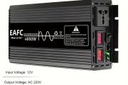 4000W Portable Car Power Inverter, Pure Sine Wave DC 12V to AC 220V