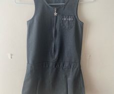 M&S grey pinafore (as new) age 7-8