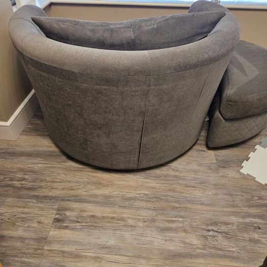 DFS Swivel chair with footstool
