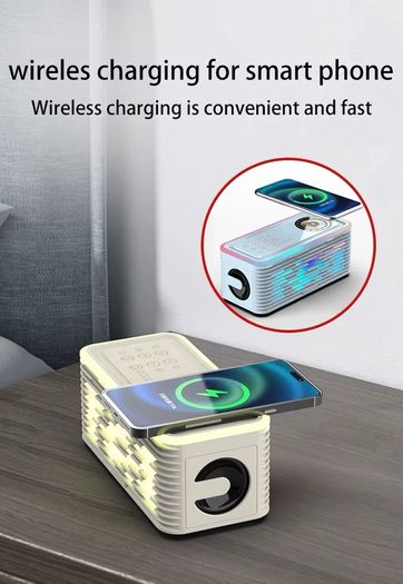 Mind blowing LED Built-In Ambience Music Wireless Charging Speaker