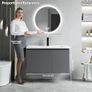 Round Bathroom Mirror with LED Lights, 60x60cm Image 2