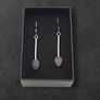 Vintage 925 Sterling Silver Garnet Earrings Image 2