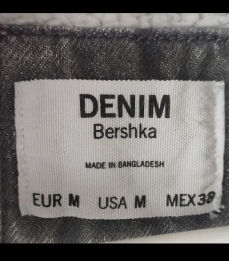 Bershka Men's Acid Wash Denim Jacket