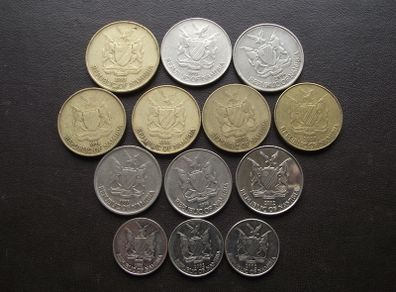 A Lot of 13 coins from Namibia (1993-2012)