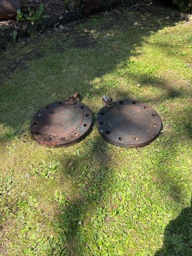 Antique Cast Iron Blind Flange Industrial Salvage