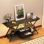 55" TV Stand for TV up to 65 Inch TV Console with Power Outlet and LED Light TV Cabinet 2 Storage Fabric Drawers Entertainment Center for Bedroom Living Room (Black) Image 7