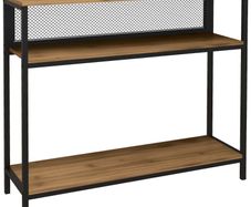 Sideboard Console Table Hall Shelf, Industrial Design, 100 cm x 29.5 cm x 90 cm, Brown + Black