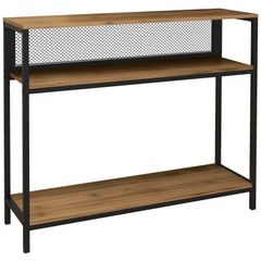 Sideboard Console Table Hall Shelf, Industrial Design, 100 cm x 29.5 cm x 90 cm, Brown + Black