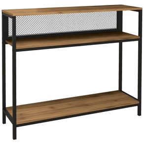Sideboard Console Table Hall Shelf, Industrial Design, 100 cm x 29.5 cm x 90 cm, Brown + Black