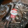 Vintage Crystal Footed Bowls With Frosted Leaf & Rose Pattern 7,3" x 5,2" h 4" Image 6