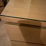 2x Ikea Malm Oak bedside lockers with glass tops Image 2