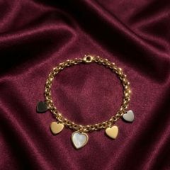 Stainless Steel Heart Charm Bracelet