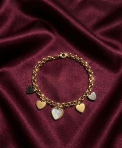 Stainless Steel Heart Charm Bracelet