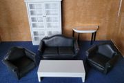 Dolls house furniture - Livingroom modern - black / white