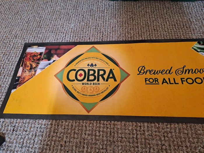 Large Cobra World Beer Bar Runner Bar Mat