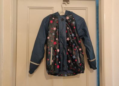 kids rain jacket - medium weight with fleece lining