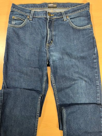 Lee Brooklyn Jeans Mens W33 L30.5 Blue Denim Regular Straight Zip Fly Cotton