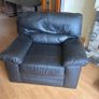 free 2+ 1 black leather couch and armchair Image 3