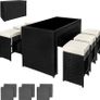 POLY Rattan Aluminum Bar Set with 6 Bar Stools and 2 Sets Plus Protective Case Cover/Stainless Steel Screws  Various Colours Image 4