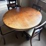 Antique dining table and 6 chairs. Image 4